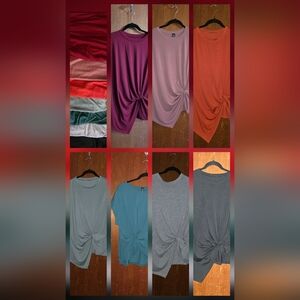 Elegant Knotted Short Sleeve Top - Multiple Colors